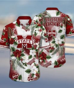 NCAA Mississippi State Bulldogs Hawaiian Shirt Hibiscus Flowers Gift For Dad