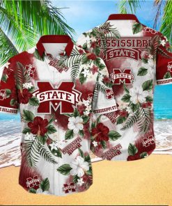 NCAA Mississippi State Bulldogs Hawaiian Shirt Hibiscus Flowers Pattern Summer Gift For Friends