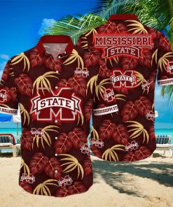 NCAA Mississippi State Bulldogs Hawaiian Shirt Palm Leaves Pattern Beach Lovers Gift