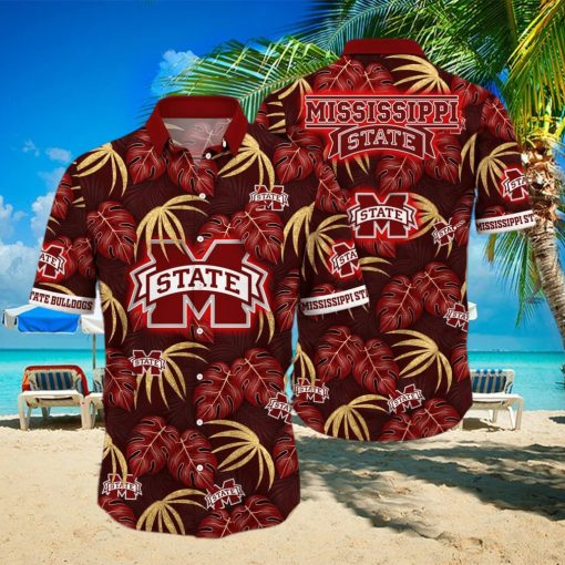 NCAA Mississippi State Bulldogs Hawaiian Shirt Palm Leaves Pattern Beach Lovers Gift