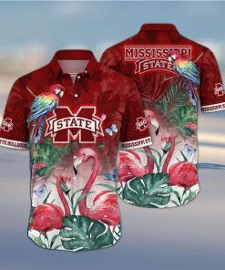 NCAA Mississippi State Bulldogs Hawaiian Shirt Pink Flamingo Gift For Dad