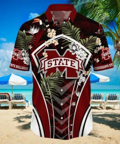 NCAA Mississippi State Bulldogs Hawaiian Shirt Tropical Palm Leaves Beach Lovers Gift