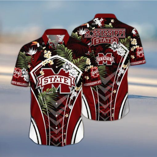 NCAA Mississippi State Bulldogs Hawaiian Shirt Tropical Palm Leaves Gift For Dad