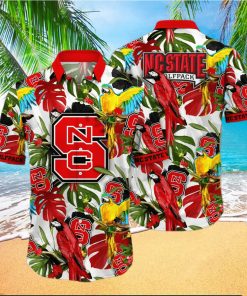 NCAA NC State Wolfpack Hawaiian Shirt Birds And Palm Leaves Gift For Beach Holiday