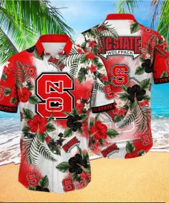 NCAA NC State Wolfpack Hawaiian Shirt Hibiscus Flowers Pattern