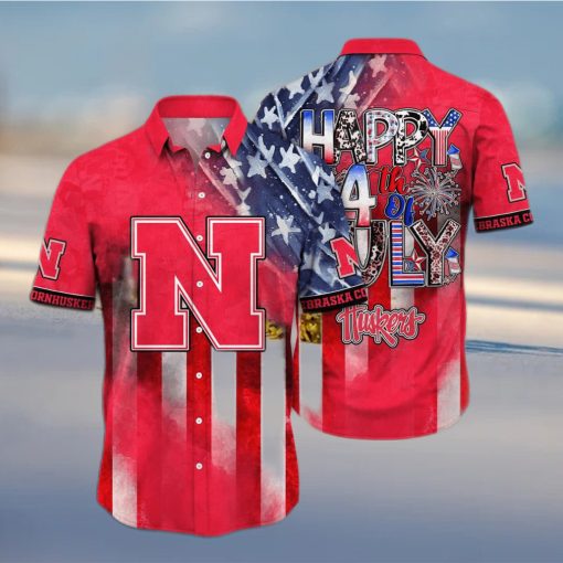 NCAA Nebraska Cornhuskers Hawaiian Shirt Happy 4th Of July