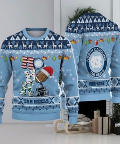 NCAA North Carolina Tar Heels HO HO HO Custom Ugly Christmas Sweater