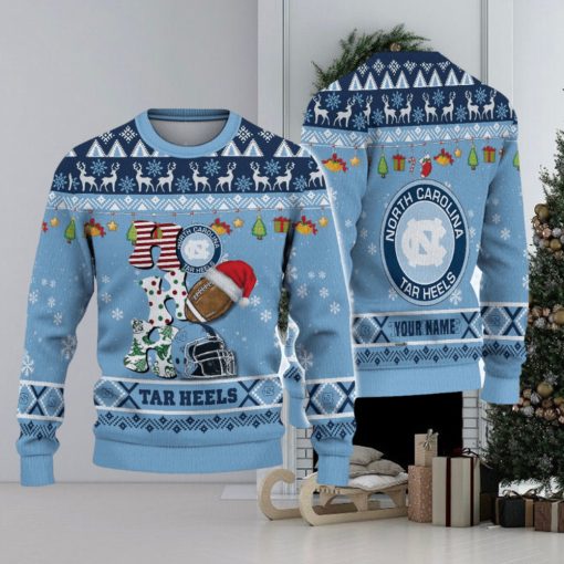 NCAA North Carolina Tar Heels HO HO HO Custom Ugly Christmas Sweater