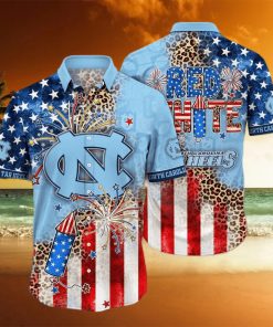 NCAA North Carolina Tar Heels Hawaiian Shirt Fireworks Independence Day