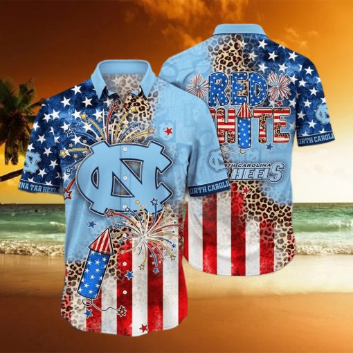 NCAA North Carolina Tar Heels Hawaiian Shirt Fireworks Independence Day