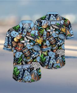 NCAA North Carolina Tar Heels Tiki Hippie Hawaiian Shirt The Perfect Summer Vibe For FootBall Fans