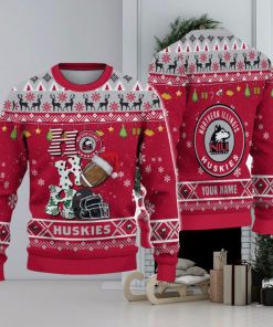 NCAA Northern Illinois Huskies HO HO HO Custom Ugly Christmas Sweater