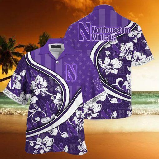 NCAA Northwestern Wildcats Hawaiian Shirt Custom Name Beach Lovers Gift