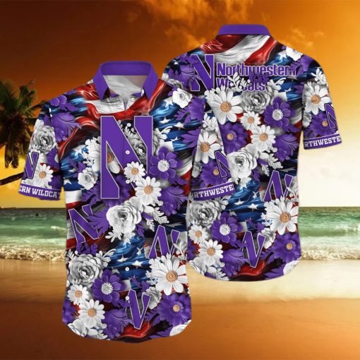 NCAA Northwestern Wildcats Hawaiian Shirt Independence Day Gift For Beach Lovers