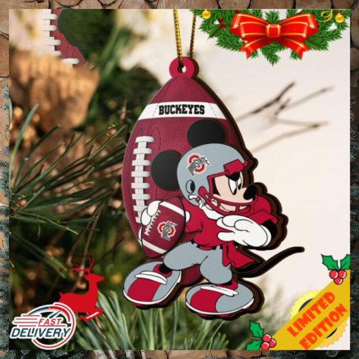 NCAA Ohio State Buckeyes Mickey Mouse Christmas Ornament 2023 Christmas Tree Decorations