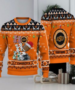 NCAA Oklahoma State Cowboys HO HO HO Custom Ugly Christmas Sweater