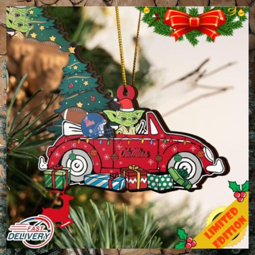 NCAA Ole Miss Rebels And Baby Yoda Christmas Ornament 2023 Christmas Tree Decorations