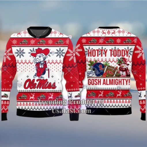 NCAA Ole Miss Rebels Hotty Toddy Gosh Almighty Ugly Christmas Sweater