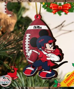 NCAA Ole Miss Rebels Mickey Mouse Christmas Ornament 2023 Christmas Tree Decorations