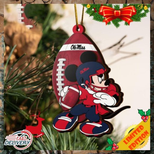 NCAA Ole Miss Rebels Mickey Mouse Christmas Ornament 2023 Christmas Tree Decorations