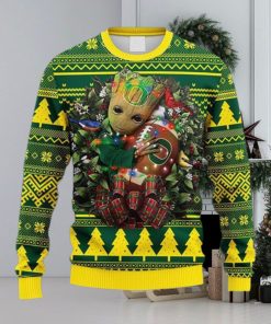 NCAA Oregon Ducks Groot Hug Christmas Ugly 3D Sweater For Men And Women Gift Ugly Christmas