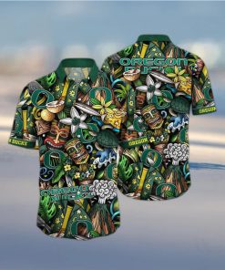 NCAA Oregon Ducks Tiki Hippie Hawaiian Shirt The Perfect Summer Vibe For FootBall Fans