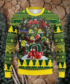 NCAA Oregon Ducks Tree Fleece 3D Sweater For Men And Women Gift Ugly Christmas