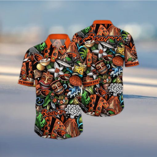 NCAA Oregon State Beavers Tiki Hippie Hawaiian Shirt The Perfect Summer Vibe For FootBall Fans