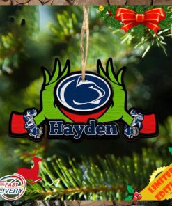 NCAA Penn State Nittany Lions Grinch Christmas Ornament Personalized Your Name 2023 Christmas Tree Decorations