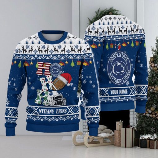 NCAA Penn State Nittany Lions HO HO HO Custom Ugly Christmas Sweater