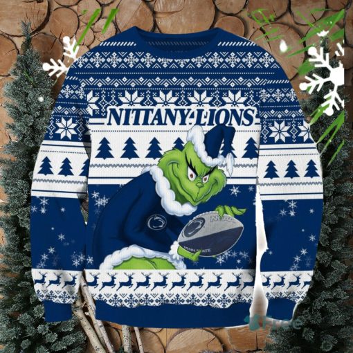 NCAA Penn State Nittany Lions Logo Grinch AOP Ugly Christmas Sweater Christmas Gift For Men And Women