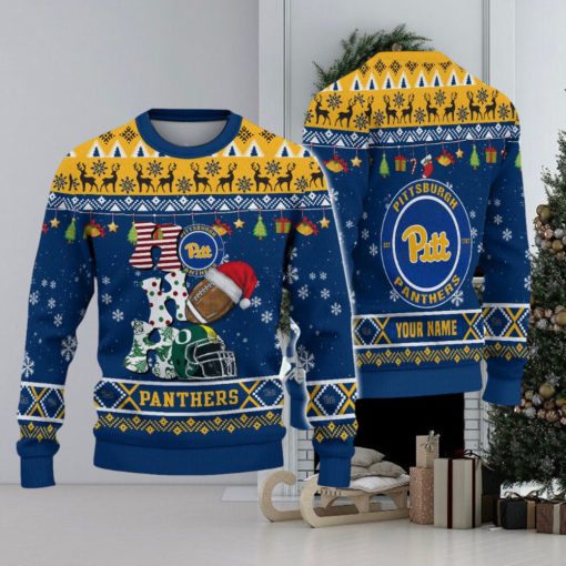 NCAA Pittsburgh Panthers HO HO HO Custom Ugly Christmas Sweater