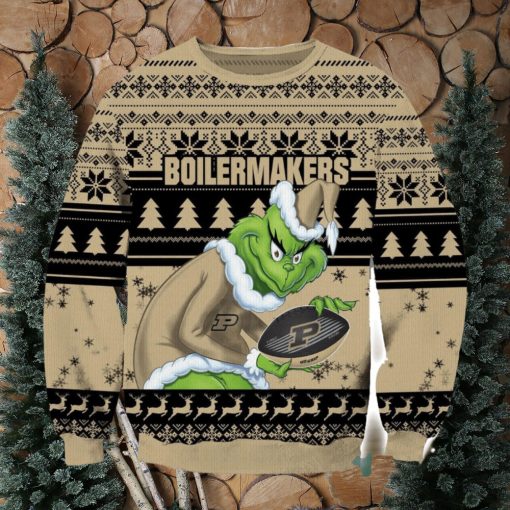 NCAA Purdue Boilermakers Grinch AOP Ugly Christmas Sweater Christmas Gift For Men And Women