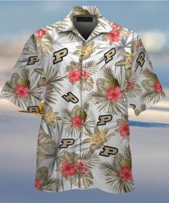 NCAA Purdue Boilermakers Pink Flowers Pineaaple Hawaiian Shirt