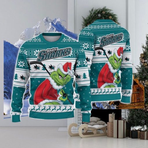 NCAA San Jose Sharks Football Fans Sweater Grinch Ugly Sweater Christmas Xmas Gift