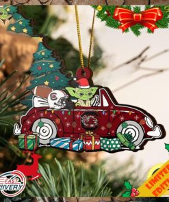 NCAA South Carolina Gamecocks And Baby Yoda Christmas Ornament 2023 Christmas Tree Decorations