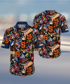 NCAA Syracuse Orange Flower Hawaii Shirt Summer Vibes For FootBall Fans