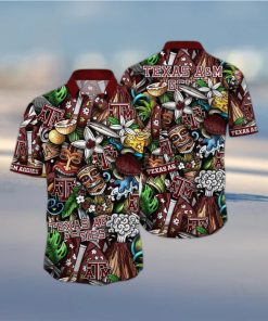 NCAA Texas A&ampM Aggies Tiki Hippie Hawaiian Shirt The Perfect Summer Vibe For FootBall Fans