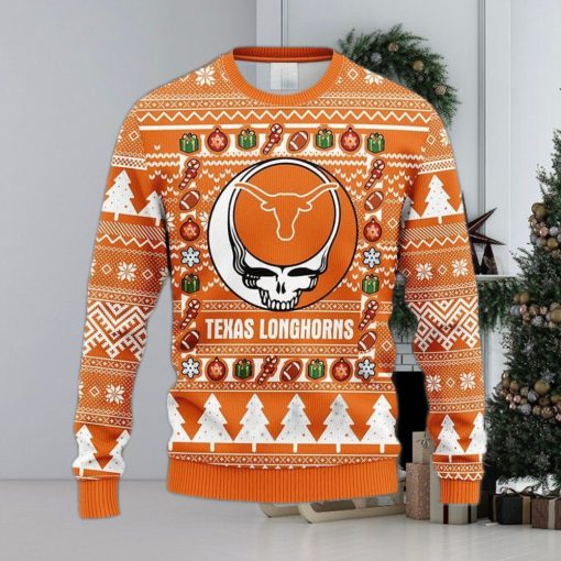 NCAA Texas Longhorns Grateful Dead Fleece 3D Sweater For Men And Women Gift Ugly Christmas