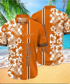 NCAA Texas Longhorns Hawaiian Shirt Aloha Shirt Flower White