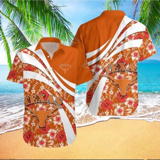 NCAA Texas Longhorns Hawaiian Shirt Aloha Shirt Hibiscus Flower Best Beach Gift