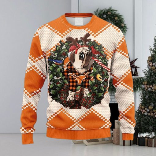 NCAA Texas Longhorns Pub Dog Christmas Ugly 3D Sweater For Men And Women Gift Ugly Christmas