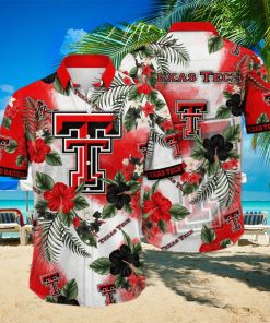 NCAA Texas Tech Red Raiders Hawaiian Shirt Hibiscus Flowers Pattern hawaiian shirt