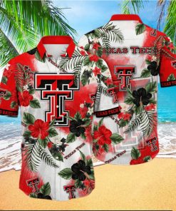 NCAA Texas Tech Red Raiders Hawaiian Shirt Hibiscus Flowers Pattern