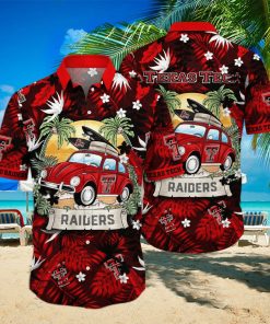 NCAA Texas Tech Red Raiders Hawaiian Shirt Palm Leaves Pattern Beach Gift For Him hawaiian shirt