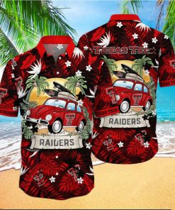 NCAA Texas Tech Red Raiders Hawaiian Shirt Palm Leaves Pattern Beach Gift For Him