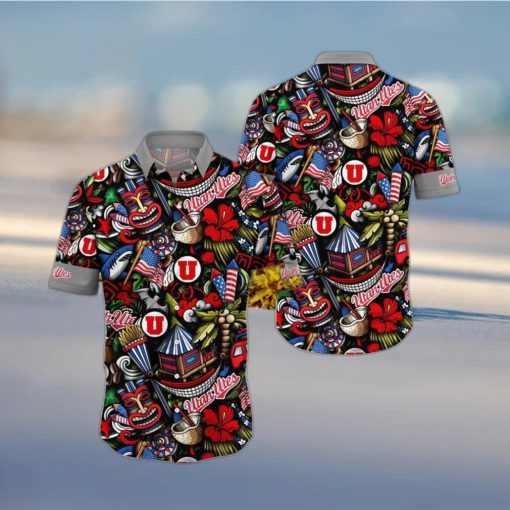 NCAA Utah Utes Flower Hawaii Shirt Summer Vibes For FootBall Fans