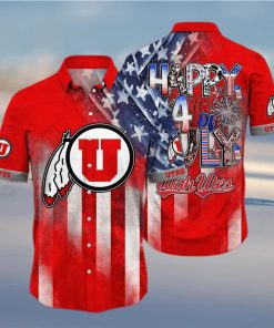 NCAA Utah Utes Hawaiian Shirt Independence Day Happy 4th Of July