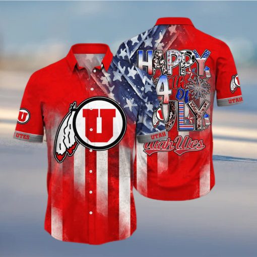 NCAA Utah Utes Hawaiian Shirt Independence Day Happy 4th Of July