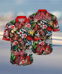 NCAA Utah Utes Tiki Hippie Hawaiian Shirt The Perfect Summer Vibe For FootBall Fans